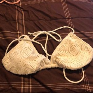 Cream white and peachy bathing suit tops